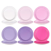 60 Pcs Pink and Purple Party Plates - Grencian