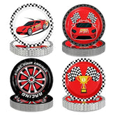 60 Pcs Red Race Car Party Plates - Grencian
