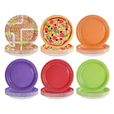 60 Pcs Solid Color Cartoon Turtles Party Plates - Grencian
