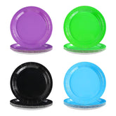 60 Pcs Solid Purple Black Green Blue Party Plates