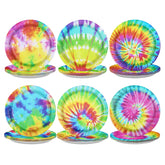60 Pcs Tie Dye Party Plates - Grencian