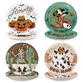 60 Pcs Western Cowboy Halloween Party Plates - Grencian