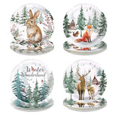 60 Pcs Winter Woodland Animals Party Plates