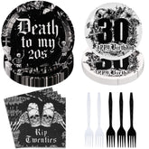 96 Pcs 30th Birthday Party Plates and Napkins - Grencian