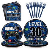 96 Pcs 30th Video Game Party Plates and Napkins - Grencian