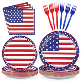 96 Pcs 4th of July Party Plates and Napkins - Grencian