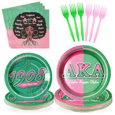 96 Pcs AKA Party Plates and Napkins - Grencian