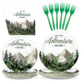 96 Pcs Adventure Party Plates and Napkins - Grencian