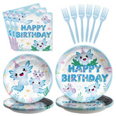 96 Pcs Axolotl Party Plates and Napkins - Grencian