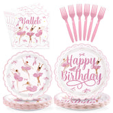 96 Pcs Ballerina Dancer Birthday Party Plates and Napkins - Grencian