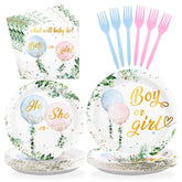 96 Pcs Balloon Baby Shower Party Plates and Napkins - Grencian