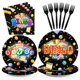 96 Pcs Bingo Night Party Plates and Napkins - Grencian