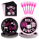 96 Pcs Bunco Party Plates and Napkins - Grencian
