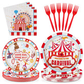 96 Pcs Carnival Party Plates and Napkins - Grencian