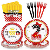 96 Pcs Cartoon Mouse 2nd Birthday Party Plates and Napkins - Grencian