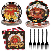 96 Pcs Casino Party Plates and Napkins - Grencian