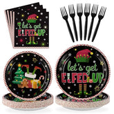 96 Pcs Christmas Elf Party Plates and Napkins - Grencian