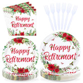 96 Pcs Christmas Retirement Party Plates and Napkins - Grencian