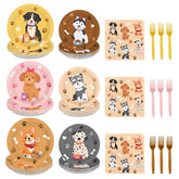 96 Pcs Cute Dog Party Plates and Napkins - Grencian