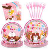96 Pcs Dog Birthday Party Plates and Napkins - Grencian
