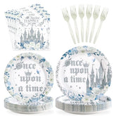 96 Pcs Fairytale Princess Party Plates and Napkins - Grencian