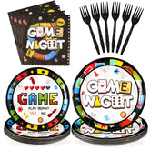 96 Pcs Family Game Night Party Plates and Napkins - Grencian