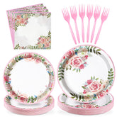 96 Pcs Floral Party Supplies - Grencian