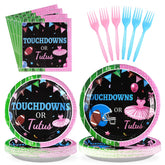 96 Pcs Football Gender Reveal Party Plates and Napkins - Grencian