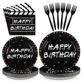 96 Pcs Friends Themed Birthday Party Plates and Napkins - Grencian