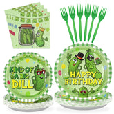 96 Pcs Funny Pickle Party Plates and Napkins - Grencian