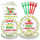 96 Pcs Funny Xmas Movie Party Plates and Napkins - Grencian
