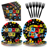 96 Pcs Game Night Video Party Plates and Napkins - Grencian
