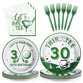 96 Pcs Golf 30th Birthday Party Plates and Napkins - Grencian