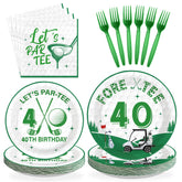 96 Pcs Golf 40th Birthday Party Plates and Napkins - Grencian