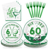 96 Pcs Golf 60th Birthday Party Plates and Napkins - Grencian