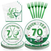 96 Pcs Golf 70th Birthday Party Plates and Napkins - Grencian