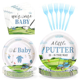 96 Pcs Golf Baby Shower Party Plates and Napkins - Grencian