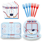 96 Pcs Hockey Party Plates and Napkins - Grencian