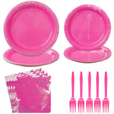 96 Pcs Hot Pink Party Supplies - Grencian