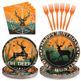 96 Pcs Hunting Camo Party Plates and Napkins - Grencian