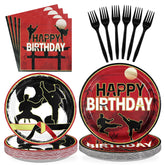 96 Pcs Karate Birthday Party Plates and Napkins - Grencian