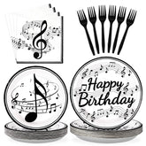96 Pcs Music Birthday Party Plates and Napkins - Grencian