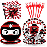 96 Pcs Ninja Party Plates and Napkins - Grencian