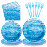 96 Pcs Ocean Sea Party Plates and Napkins - Grencian