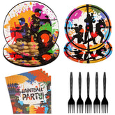 96 Pcs Paintball Party Plates and Napkins - Grencian
