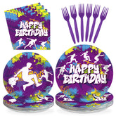 96 Pcs Parkour Birthday Party Plates and Napkins - Grencian