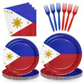 96 Pcs Philippines Flag Party Plates and Napkins - Grencian