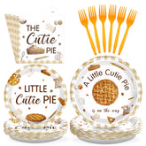 96 Pcs Pie Baby Shower Party Plates and Napkins - Grencian