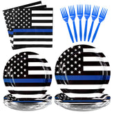 96 Pcs Police Theme Party Plates and Napkins - Grencian