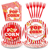 96 Pcs Popcorn Party Plates and Napkins - Grencian